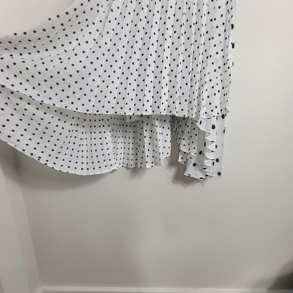 Banana Republic Cut Out Pleated Polka Dot Dress SIZE 10 - Picture 8 of 9